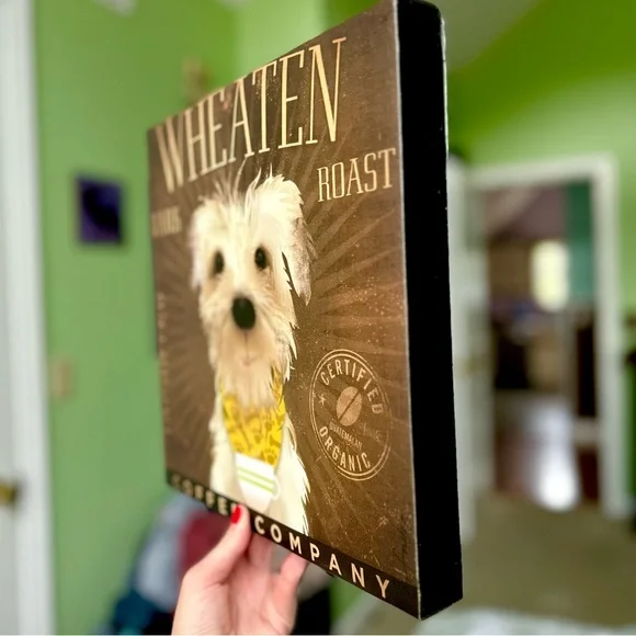 Cute Wheaten Dog Puppy Canvas Wall Hanging Home Decor Art Dog Lovers Pet - Picture 2 of 6